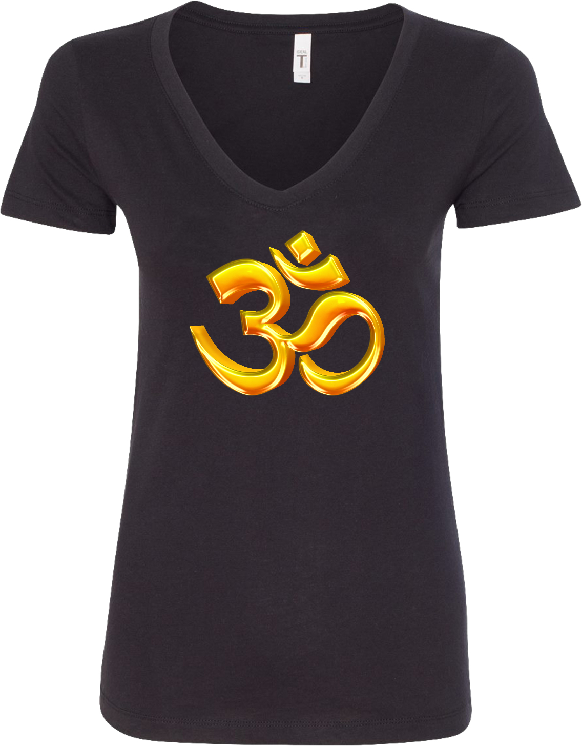 Womens Yoga T-shirt 3D Om Blended V-neck