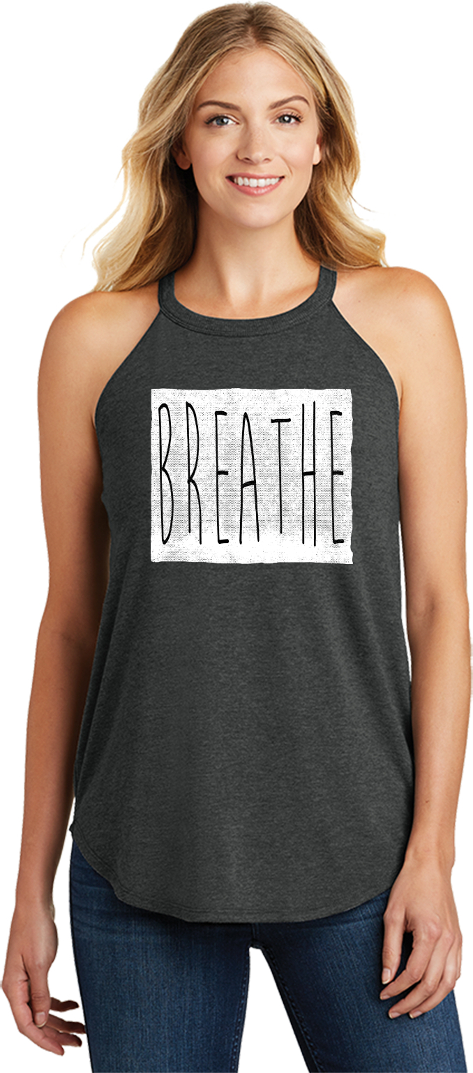 Womens Yoga Tank Top Breathe Triblend Rocker Tanktop - Picture 3 of 8