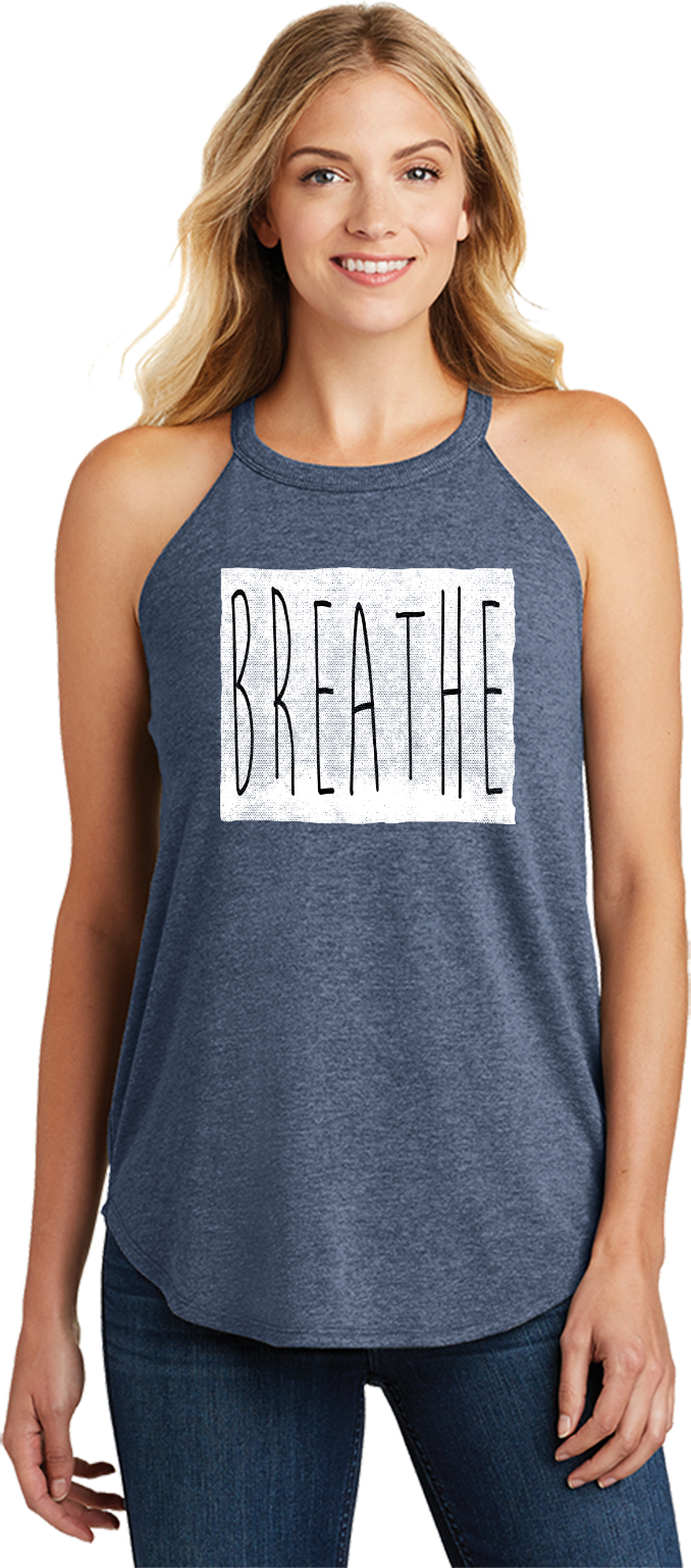 Womens Yoga Tank Top Breathe Triblend Rocker Tanktop - Picture 7 of 8