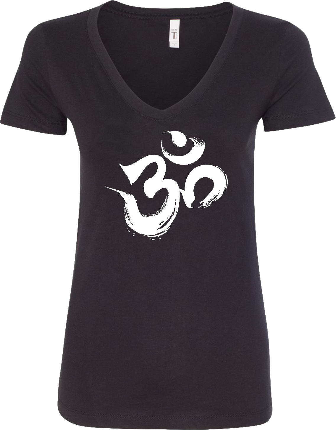Womens Yoga T-shirt Brushstroke Aum Blended V-neck