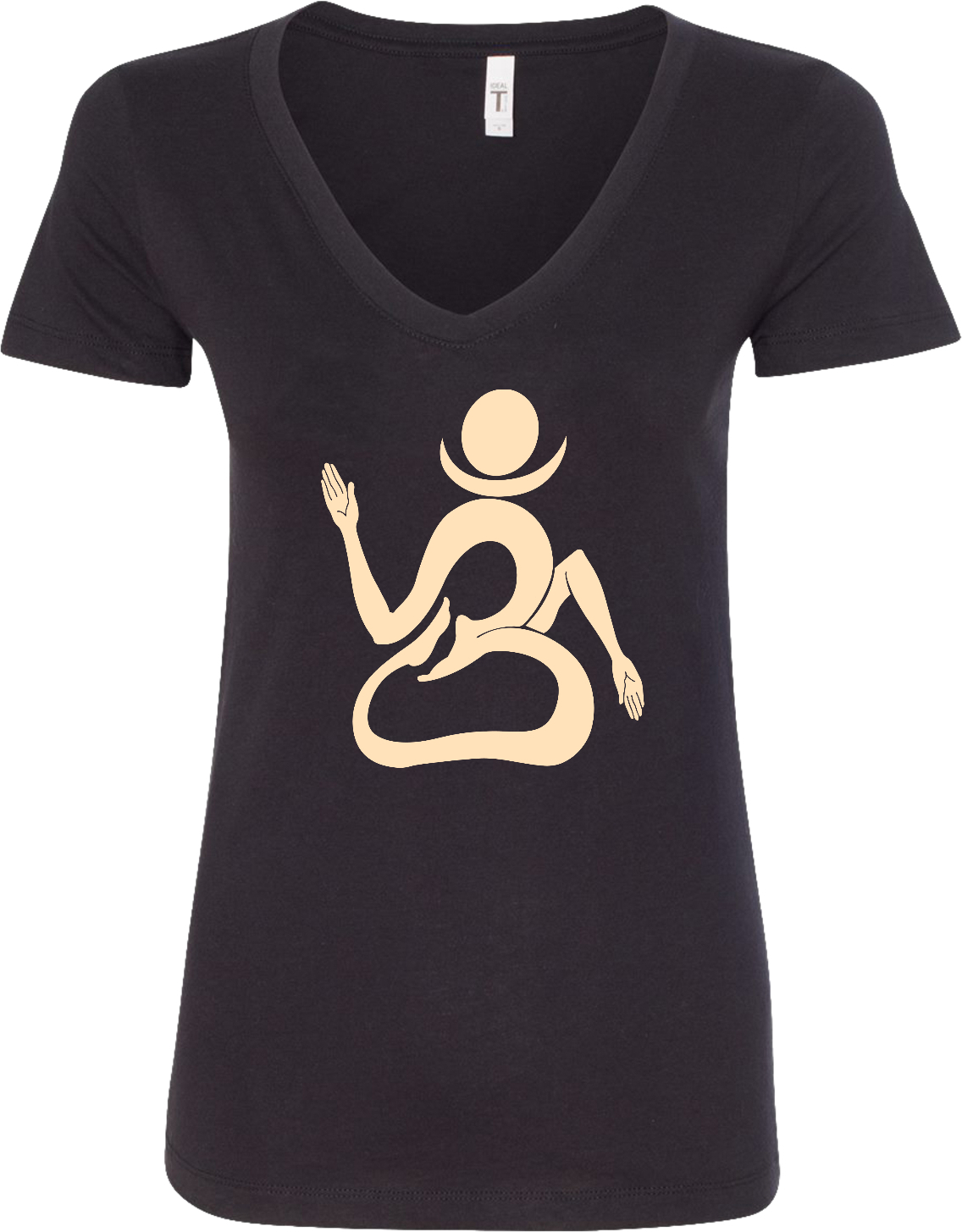 Womens Yoga T-shirt Living Body Om Blended V-neck