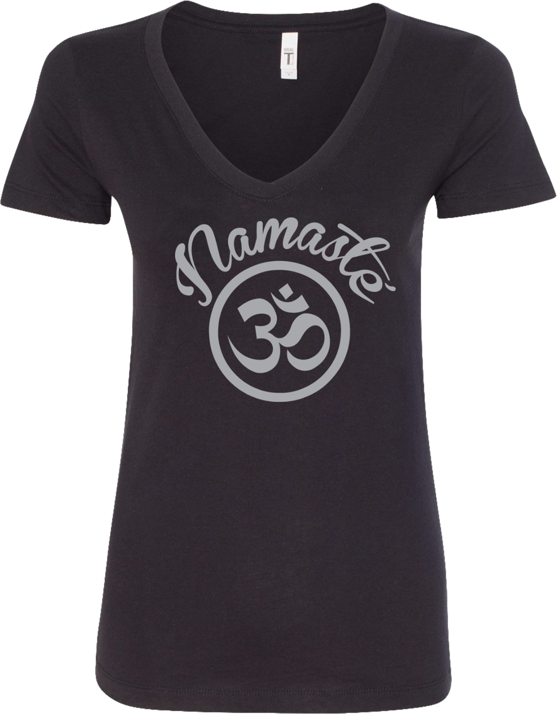 Womens Yoga T-shirt Namaste Om Blended V-neck