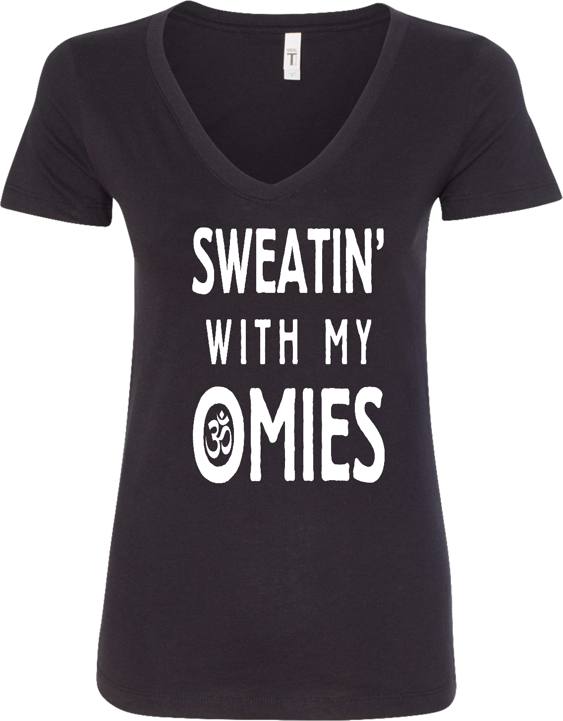 Womens Yoga T-shirt Sweating With My Omies Blended V-neck